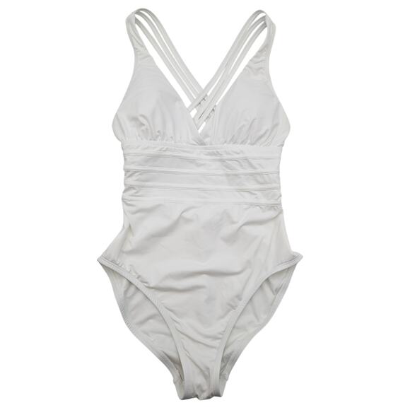 La Blanca Women's Island Goddess Multi-Strap Crossback One Piece Swimsuit Size 8 - Picture 2 of 11